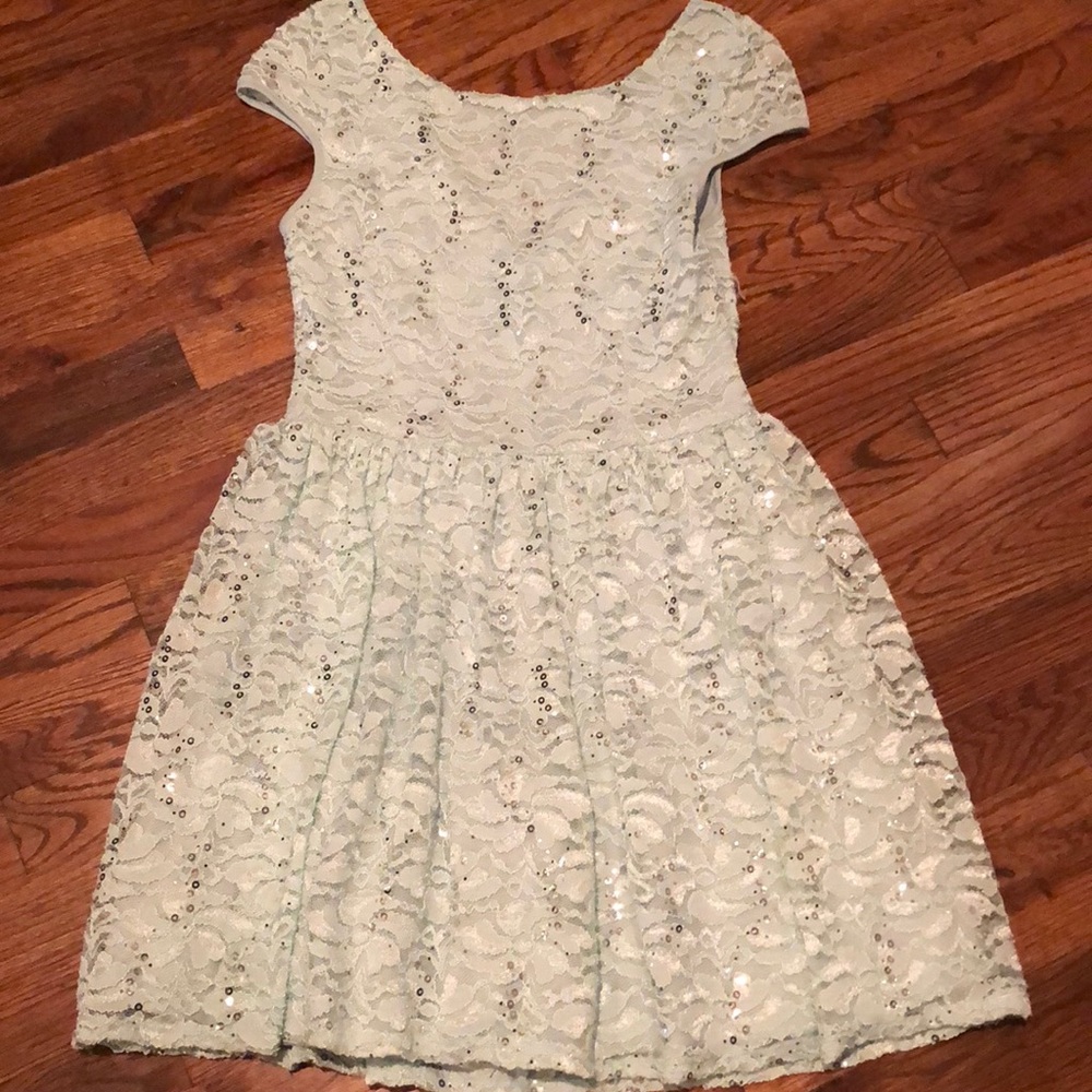 Light Blue Lace and Sequin Dress